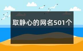 取静心的网名501个