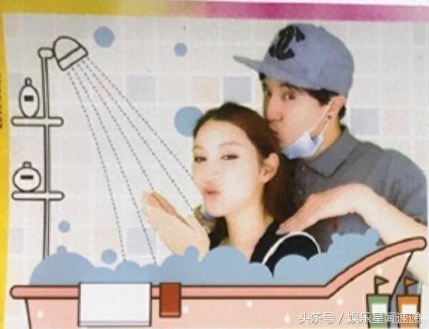 薛之谦李雨桐早年大头贴亲密合影，贴面亲吻一看就是情侣