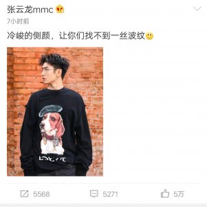 ​张云龙微博晒侧颜，网友：文艺小青年啊！