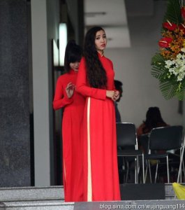 ​身穿奥黛亭亭玉立的越南美女们(图)