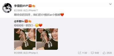 ​“小燕子”与“尔康”晋升一家三口！李晟晒孕照已肚大如箩