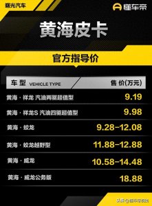 ​新车 - 售价9.19万元起，黄海全系皮卡上市，采用“龙”系列新命名