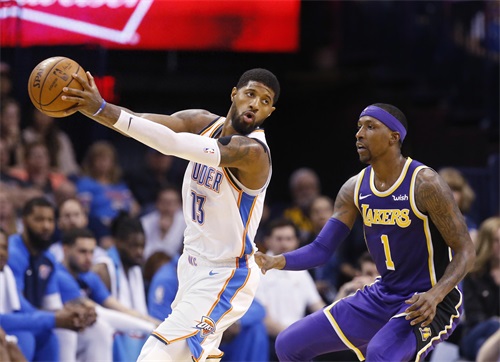 篮球——NBA常规赛：雷霆胜湖人