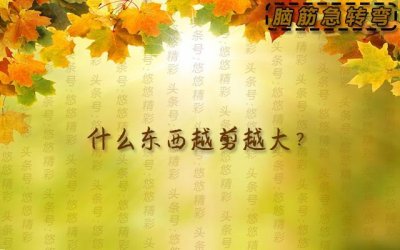 ​益智脑筋急转弯(多题)：什么东西越剪越大？十分钟全猜对，算我输