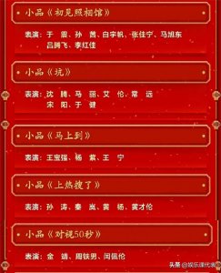 ​春晚节目单曝光，作为硬菜节目的小品，今年仍然没有太大期待