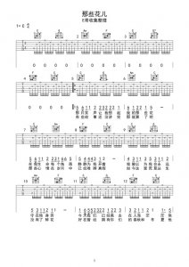 ​《那些花儿》吉他谱简单版本分享