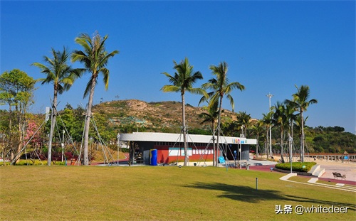 冬日的惠州大亚湾黄金海岸 -- 蓝天白云，海天一色