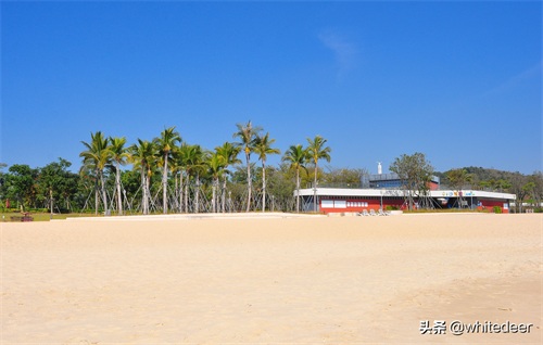 冬日的惠州大亚湾黄金海岸 -- 蓝天白云，海天一色