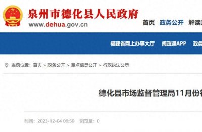 ​福建德化县2家医院因价格违法被罚，其中德化县医院被罚没50.6万